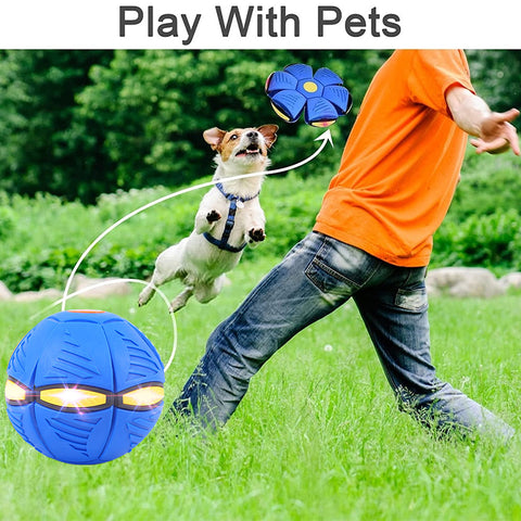 Flygende tallerkenball for hunder med lys og leketøy for kjæledyr